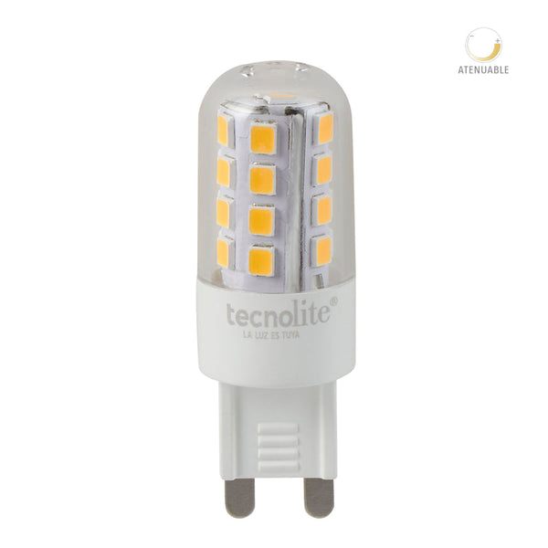 Foco LED tipo ampolleta atenuable, 3 W, Luz suave cálida, Base G9