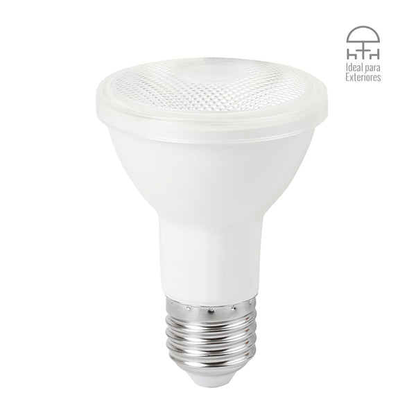 Foco LED PAR20, 9 W, Luz Suave Cálida, Base E27, IP65, No atenuable