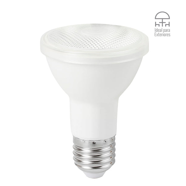 Foco LED PAR20, 9 W, Luz de Día, Base E27, IP65, No atenuable